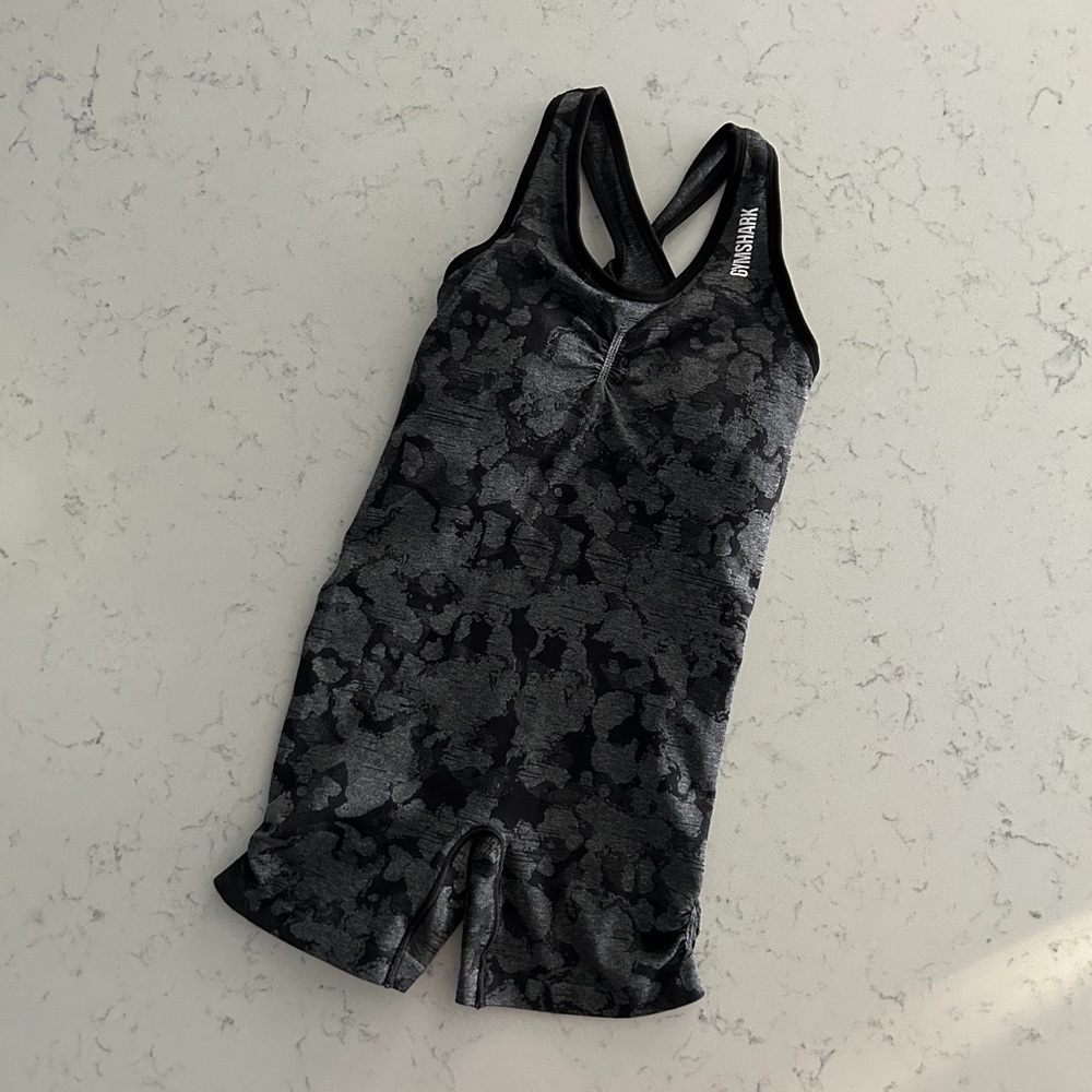 Gymshark Black Adapt Camo Seamless All In One in Size Small